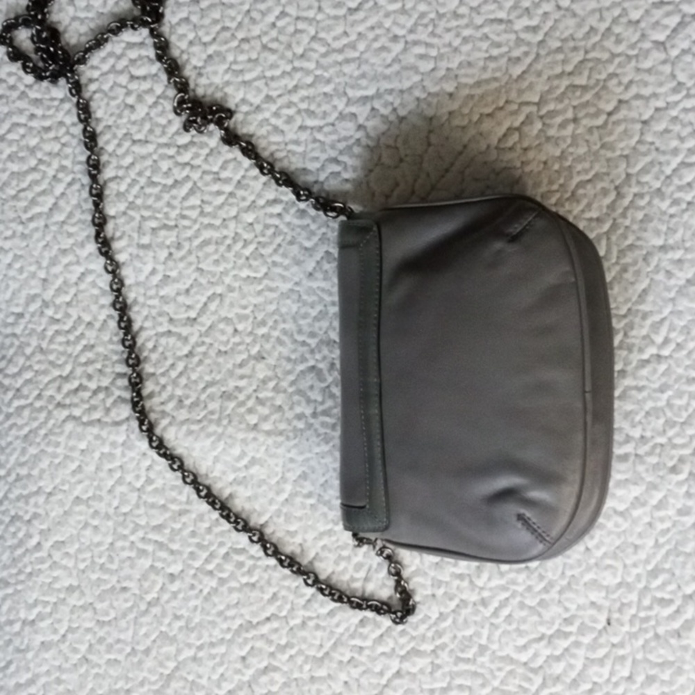 Coach Kristen Spectator leather Bag, external pocket under flap, Gunmetal, EUC - Picture 2 of 8